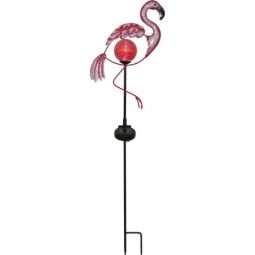 Solcellsdekoration rosa flamingo 80cm