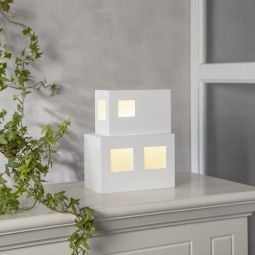 Cube funkishus 2p Lampfot E14 vit 24cm