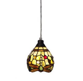 Trollslända Tiffany fönsterlampa grön 13cm